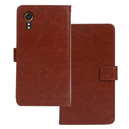 IDEWEI For Samsung Galaxy Xcover 7 Case Solid Color Drop Resistant PU Leather Phone Cover