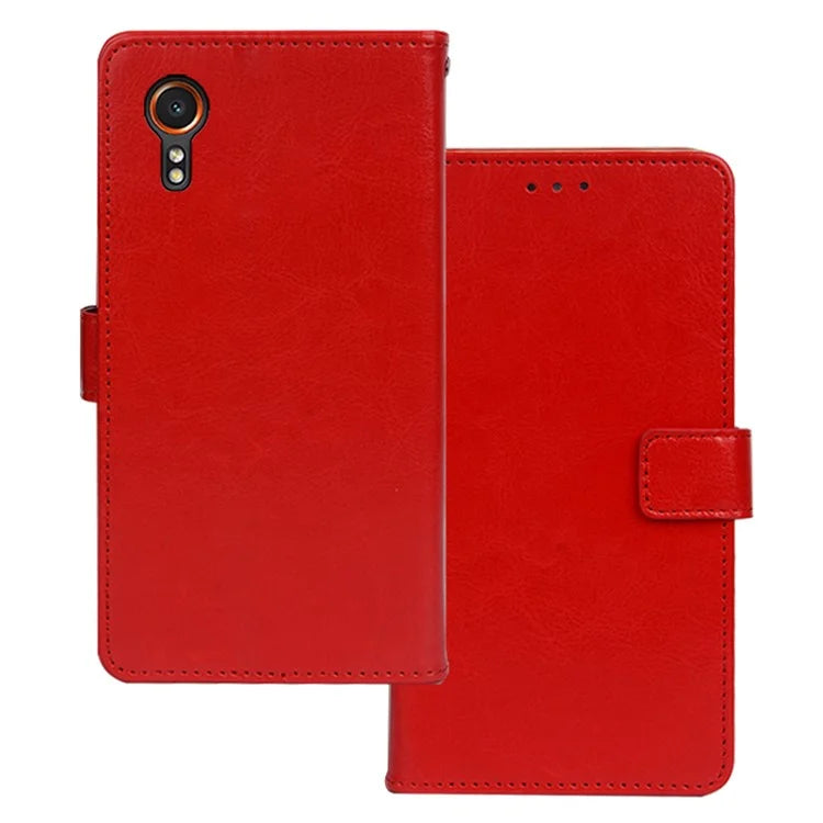 IDEWEI For Samsung Galaxy Xcover 7 Case Solid Color Drop Resistant PU Leather Phone Cover