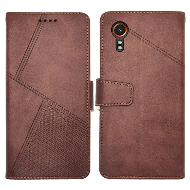 IDEWEI For Samsung Galaxy Xcover 7 Case Calf Texture Flip Stand Phone Cover
