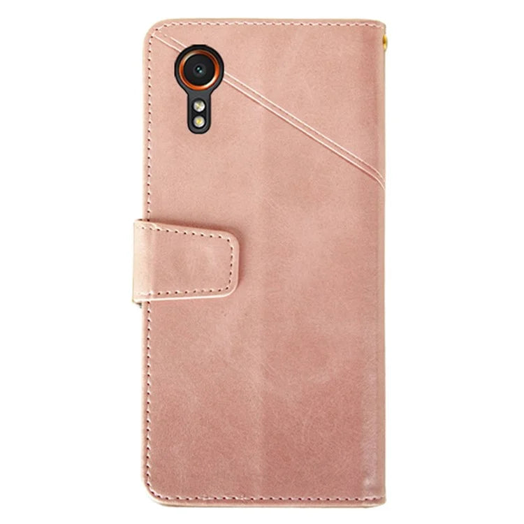 IDEWEI For Samsung Galaxy Xcover 7 Case Calf Texture Flip Stand Phone Cover