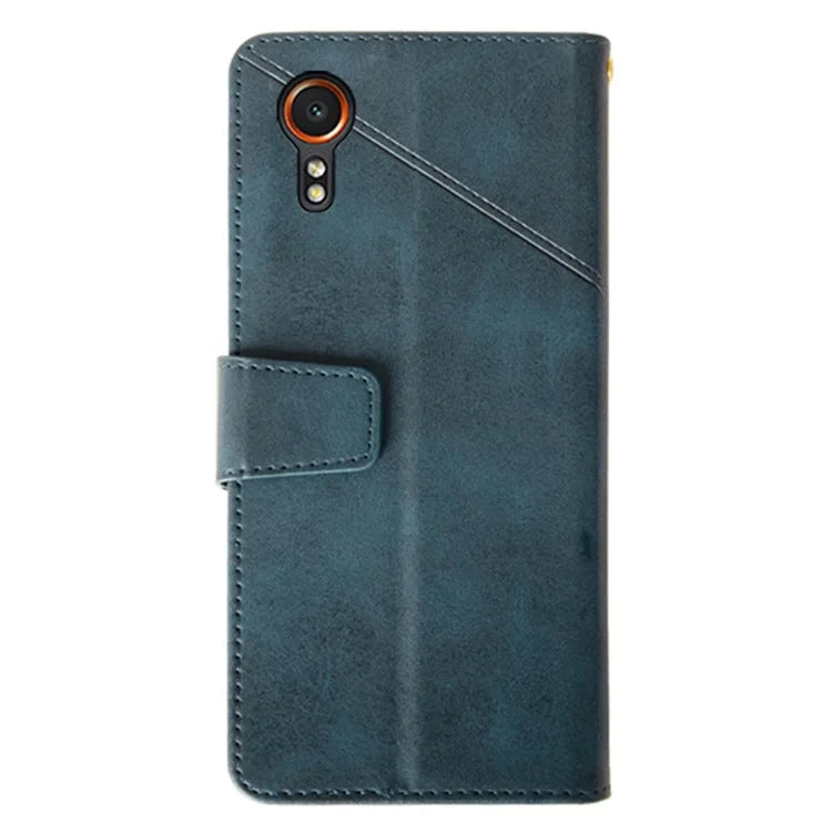 IDEWEI For Samsung Galaxy Xcover 7 Case Calf Texture Flip Stand Phone Cover