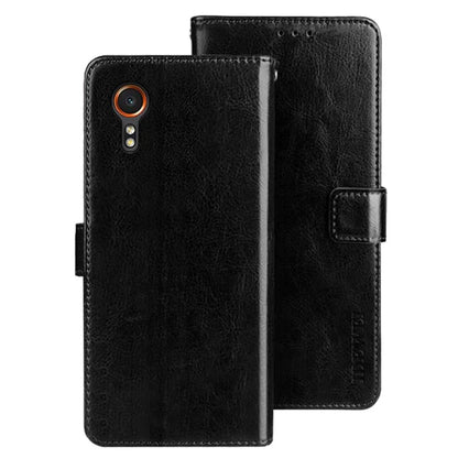 IDEWEI For Samsung Galaxy Xcover 7 Case Crazy Horse Texture PU Leather Full Protection Phone Cover