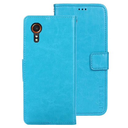 IDEWEI For Samsung Galaxy Xcover 7 Case Crazy Horse Texture PU Leather Full Protection Phone Cover