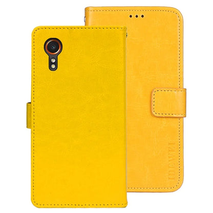 IDEWEI For Samsung Galaxy Xcover 7 Case Crazy Horse Texture PU Leather Full Protection Phone Cover