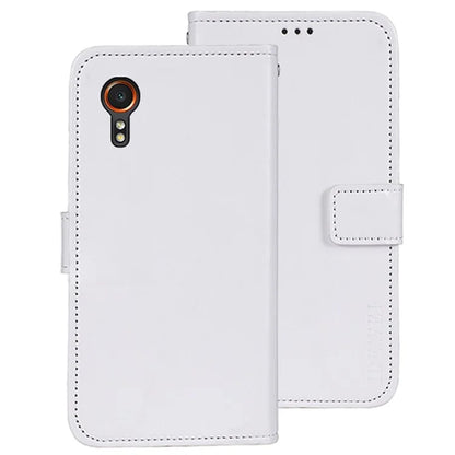 IDEWEI For Samsung Galaxy Xcover 7 Case Crazy Horse Texture PU Leather Full Protection Phone Cover