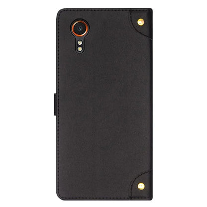 IDEWEI For Samsung Galaxy Xcover 7 Cover Gold Button Decor Leather Card Holder Cell Phone Case