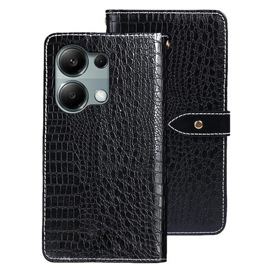 IDEWEI For Xiaomi Redmi Note 13 Pro 4G / Poco M6 Pro 4G Cell Phone Case Crocodile Texture Shockproof Cover