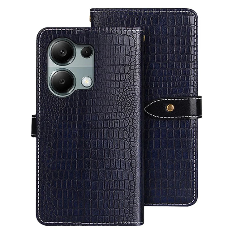 IDEWEI For Xiaomi Redmi Note 13 Pro 4G / Poco M6 Pro 4G Cell Phone Case Crocodile Texture Shockproof Cover