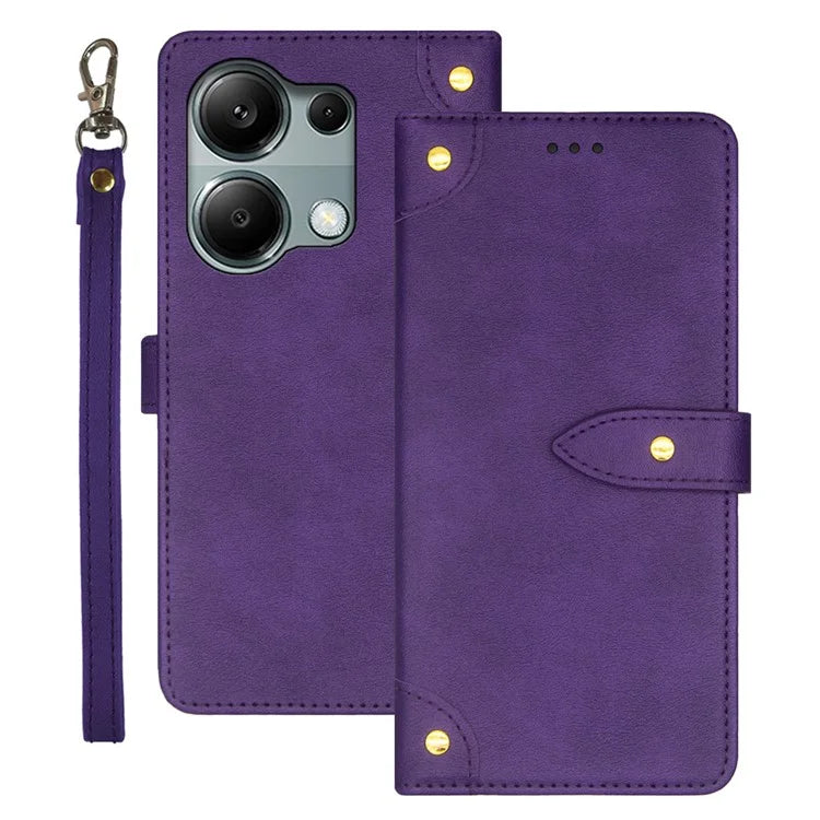 IDEWEI For Xiaomi Redmi Note 13 Pro 4G / Poco M6 Pro 4G Cover Leather Card Holder Cell Phone Case