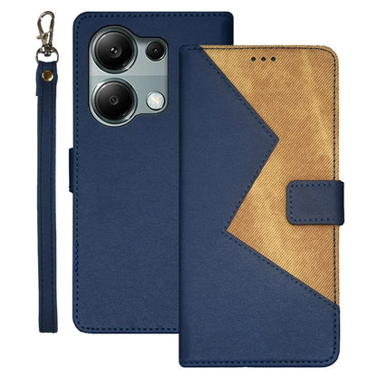 IDEWEI For Xiaomi Redmi Note 13 Pro 4G / Poco M6 Pro 4G Cover Splicing Color Leather Cell Phone Case