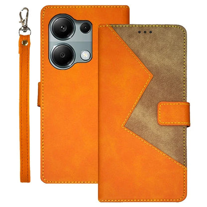 IDEWEI For Xiaomi Redmi Note 13 Pro 4G / Poco M6 Pro 4G Cover Splicing Color Leather Cell Phone Case