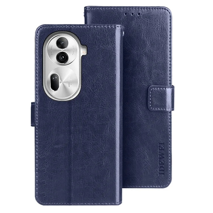 IDEWEI For Oppo Reno11 Pro 5G (Global) / Reno11 (China) 5G Case Crazy Horse Texture PU Leather Stand Magnetic Clasp Phone Cover