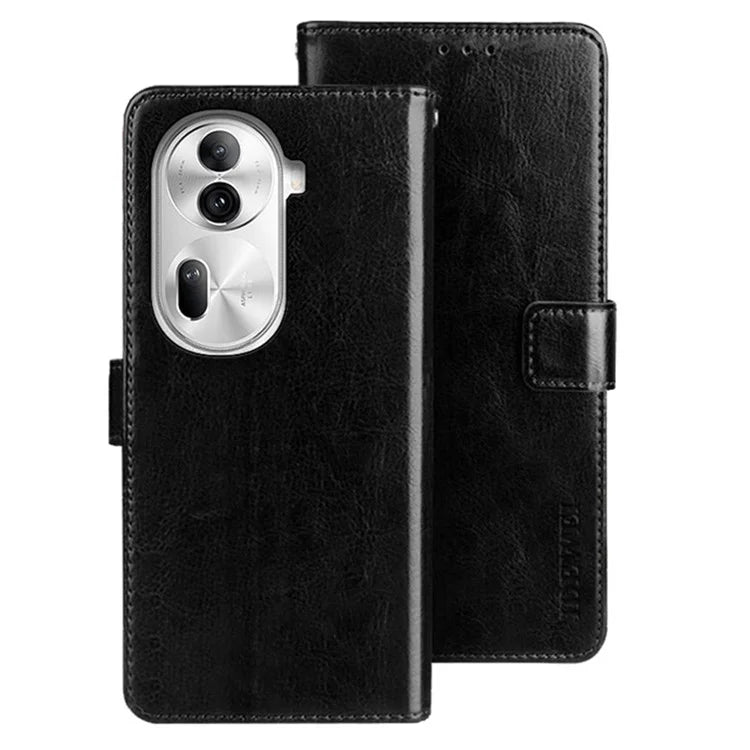 IDEWEI For Oppo Reno11 Pro 5G (Global) / Reno11 (China) 5G Case Crazy Horse Texture PU Leather Stand Magnetic Clasp Phone Cover