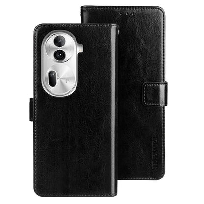 IDEWEI For Oppo Reno11 Pro 5G (Global) / Reno11 (China) 5G Case Crazy Horse Texture PU Leather Stand Magnetic Clasp Phone Cover