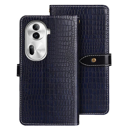 IDEWEI For Oppo Reno11 Pro 5G (Global) / Reno11 (China) 5G Cell Phone Case Crocodile Texture Leather Wallet Cover with Stand
