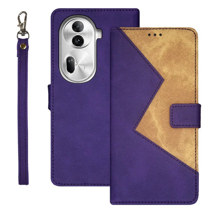 IDEWEI For Oppo Reno11 Pro 5G (Global) / Reno11 (China) 5G Cover Card Holder Splicing Color PU Leather Cell Phone Case