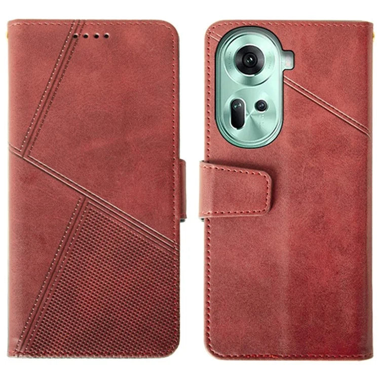 IDEWEI For Oppo Reno11 5G (Global) Cell Phone Case Calf Texture Leather Wallet Shockproof Cover