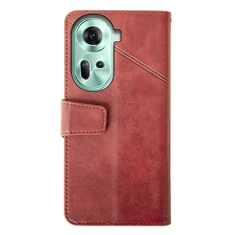 IDEWEI For Oppo Reno11 5G (Global) Cell Phone Case Calf Texture Leather Wallet Shockproof Cover
