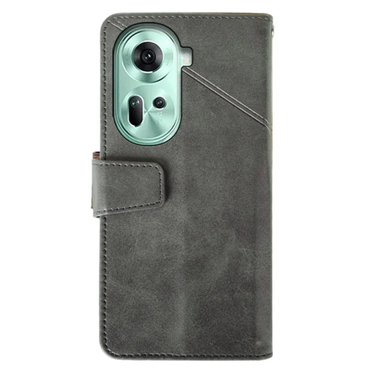 IDEWEI For Oppo Reno11 5G (Global) Cell Phone Case Calf Texture Leather Wallet Shockproof Cover