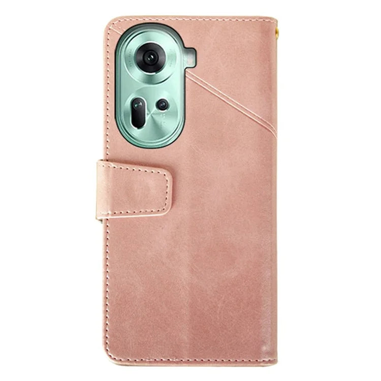 IDEWEI For Oppo Reno11 5G (Global) Cell Phone Case Calf Texture Leather Wallet Shockproof Cover