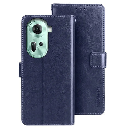 IDEWEI For Oppo Reno11 5G (Global) Case Crazy Horse Texture PU Leather Stand Anti-scratch Phone Cover
