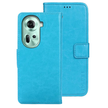 IDEWEI For Oppo Reno11 5G (Global) Case Crazy Horse Texture PU Leather Stand Anti-scratch Phone Cover
