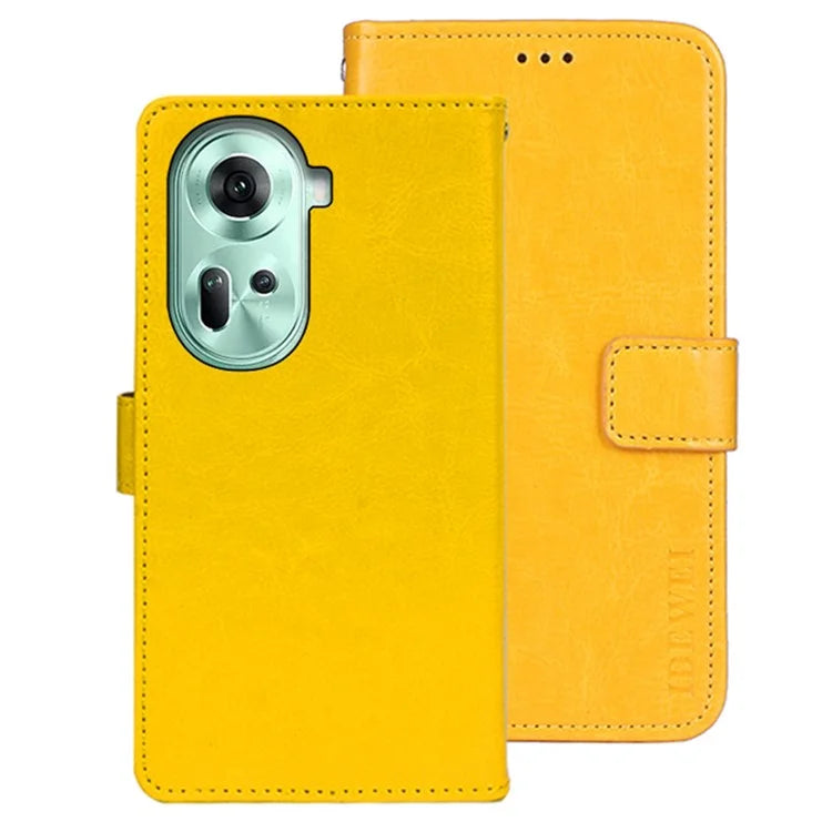 IDEWEI For Oppo Reno11 5G (Global) Case Crazy Horse Texture PU Leather Stand Anti-scratch Phone Cover
