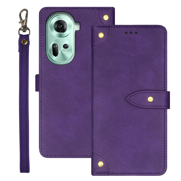 IDEWEI For Oppo Reno11 5G (Global) Case Card Holder Folding Stand PU Leather Phone Cover