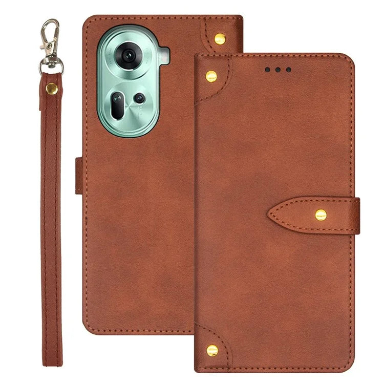 IDEWEI For Oppo Reno11 5G (Global) Case Card Holder Folding Stand PU Leather Phone Cover