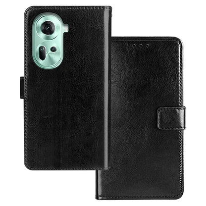 IDEWEI For Oppo Reno11 5G (Global) Wallet Case Leather Phone Cover Crazy Horse Texture