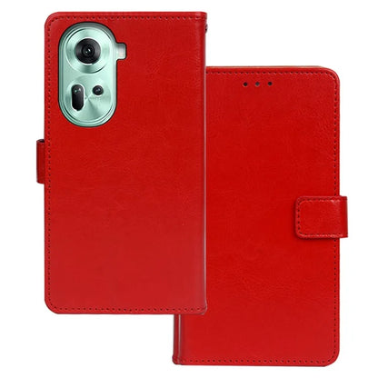 IDEWEI For Oppo Reno11 5G (Global) Wallet Case Leather Phone Cover Crazy Horse Texture