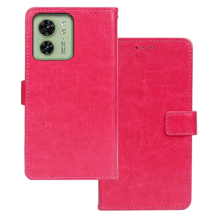 IDEWEI For Motorola Edge 40 5G Case Full Protection PU Leather Support Stand Wallet Phone Cover