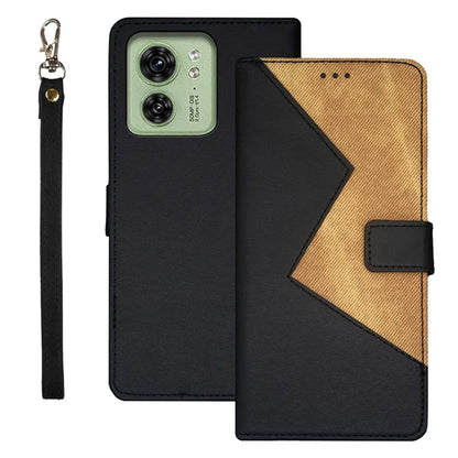 IDEWEI For Motorola Edge 40 5G Case Splicing Color Card Holder Leather Phone Stand Cover