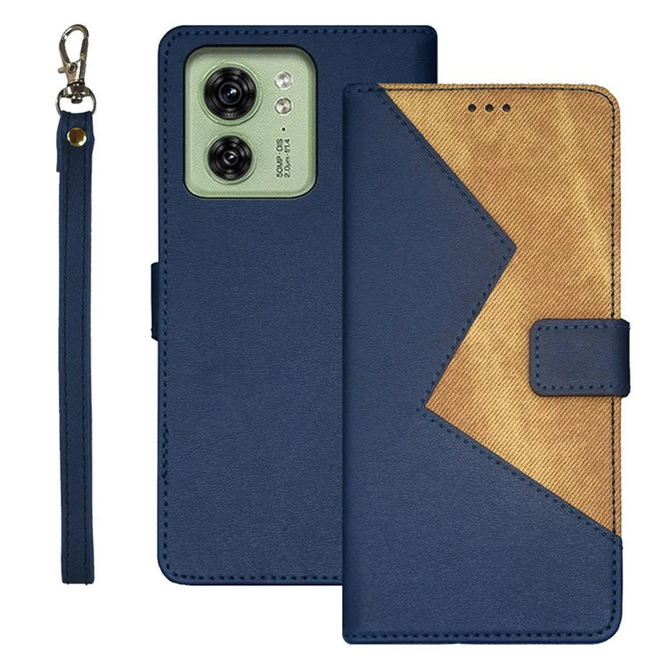 IDEWEI For Motorola Edge 40 5G Case Splicing Color Card Holder Leather Phone Stand Cover