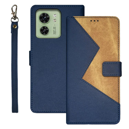 IDEWEI For Motorola Edge 40 5G Case Splicing Color Card Holder Leather Phone Stand Cover