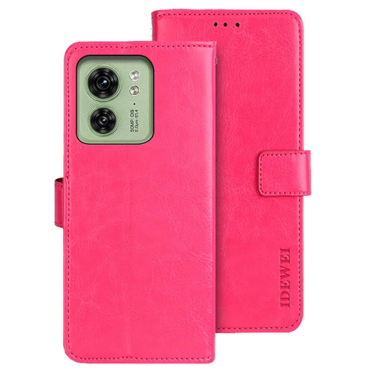 IDEWEI For Motorola Edge 40 5G Mobile Phone Case Magnetic PU Leather Stand Cover Wallet