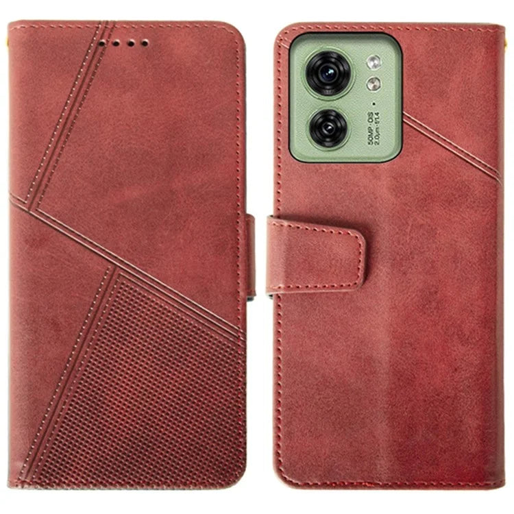 IDEWEI Calf Texture Phone Shell for Motorola Edge 40 5G Cases PU Leather Stand Phone Cover
