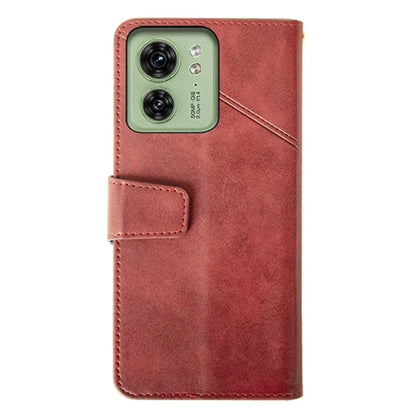 IDEWEI Calf Texture Phone Shell for Motorola Edge 40 5G Cases PU Leather Stand Phone Cover