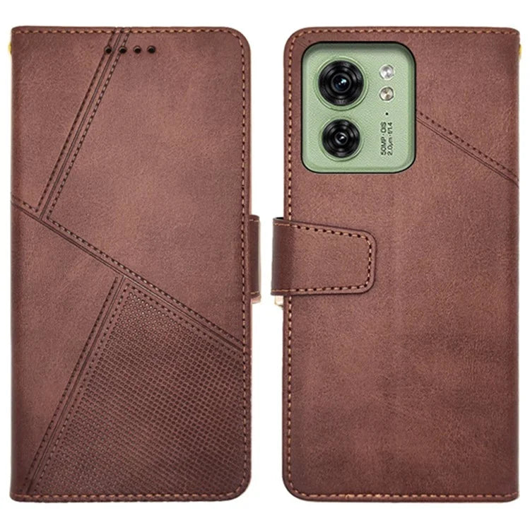 IDEWEI Calf Texture Phone Shell for Motorola Edge 40 5G Cases PU Leather Stand Phone Cover
