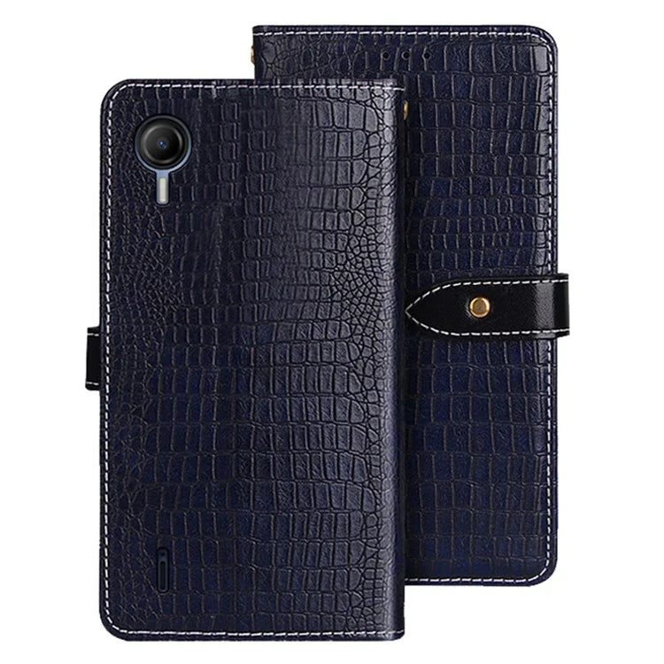 IDEWEI For Cricket Debut S2 Leather Case Crocodile Texture Phone Cover with Wallet
