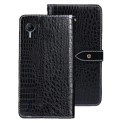 IDEWEI For Cricket Debut S2 Leather Case Crocodile Texture Phone Cover with Wallet