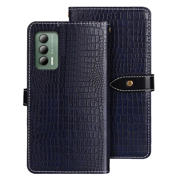 IDEWEI For Cricket Outlast Case Crocodile Texture PU Leather Phone Wallet Cover