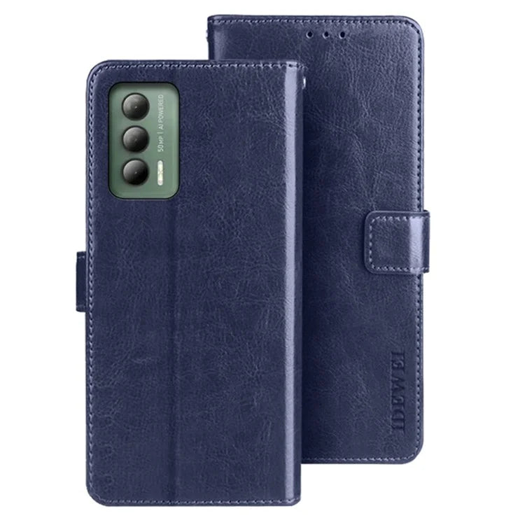 IDEWEI For Cricket Outlast Case Leather Flip Wallet Phone Cover Crazy Horse Texture