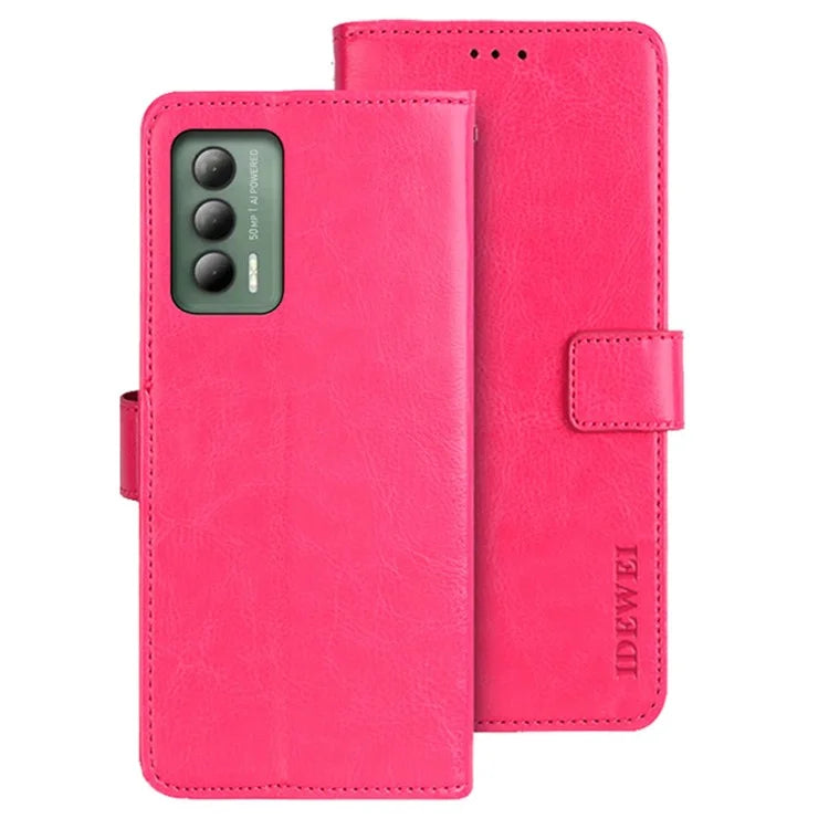 IDEWEI For Cricket Outlast Case Leather Flip Wallet Phone Cover Crazy Horse Texture