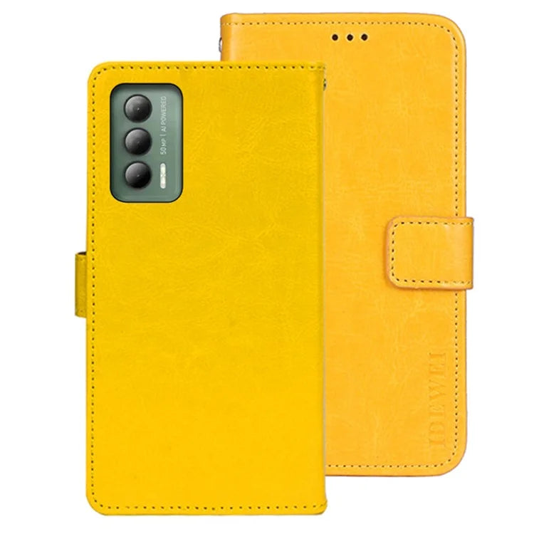 IDEWEI For Cricket Outlast Case Leather Flip Wallet Phone Cover Crazy Horse Texture