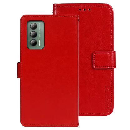 IDEWEI For Cricket Outlast Case Leather Flip Wallet Phone Cover Crazy Horse Texture