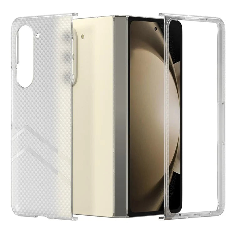 For Samsung Galaxy Z Fold5 5G Matte Case Wave Texture Clear PC Phone Cover