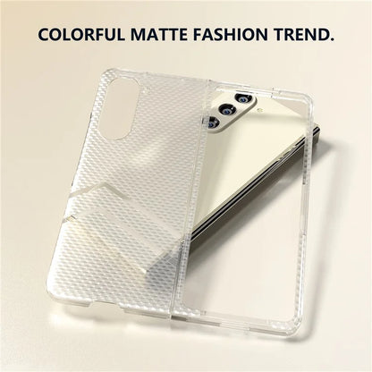 For Samsung Galaxy Z Fold5 5G Matte Case Wave Texture Clear PC Phone Cover