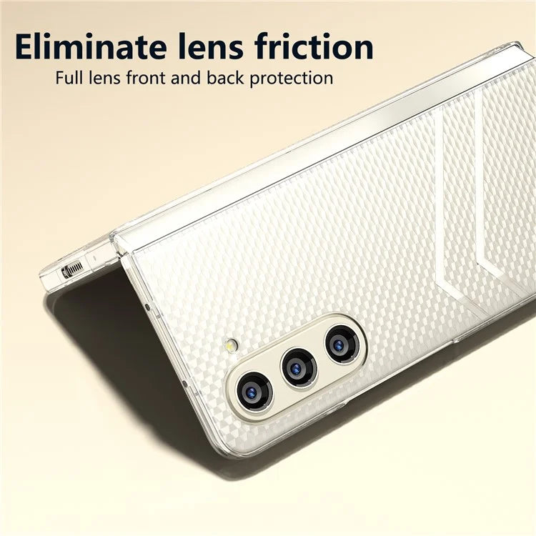 For Samsung Galaxy Z Fold5 5G Matte Case Wave Texture Clear PC Phone Cover