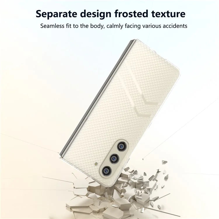 For Samsung Galaxy Z Fold5 5G Matte Case Wave Texture Clear PC Phone Cover